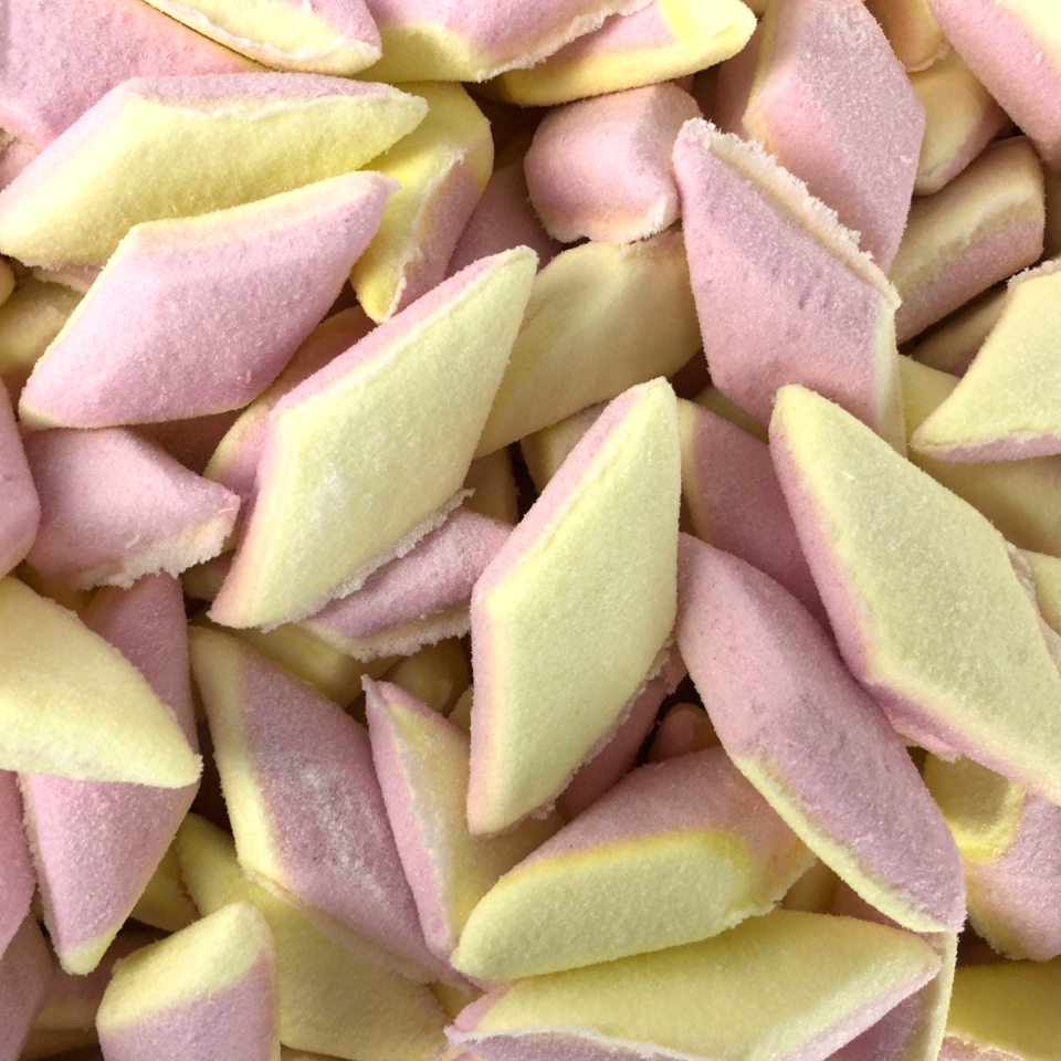 Ancienne Mini Losanges Rose Jaune (Marshmallow 'Bacon')