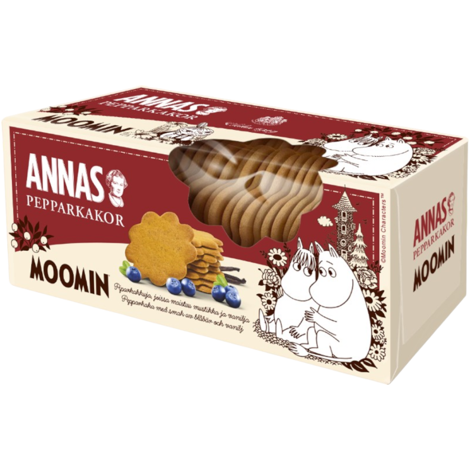 Annas Moomin Blåbär & Vanilj (Gingerbread. Blueberry & Vanilla Christmas Cookies) (Swedish) - 5.2oz (150g)