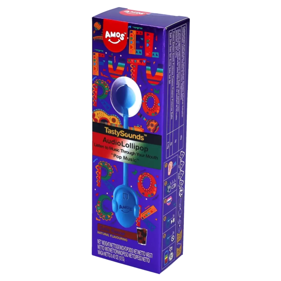 Amos Tasty Sounds Lollipop Pop Music Cola Flavour - 0.42oz (12g)