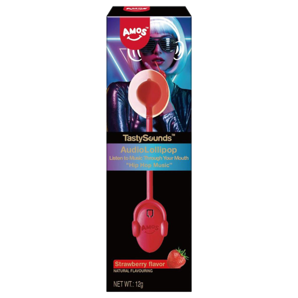 Amos Tasty Sounds Lollipop Hip Hop Strawberry Flavour - 0.42oz (12g)