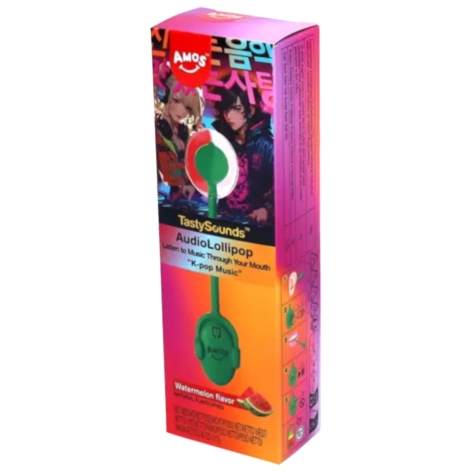 Amos Tasty Sounds Lollipop K-Pop Watermelon Flavour - 0.42oz (12g)